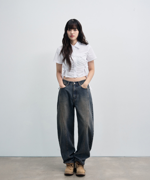 OURDAYZ（アワーデイズ）の「ウェイビー カーブド ツイスト バルーンデニムパンツ [FOG BLUE]（デニムパンツ・レディース・その他・MEDIUM/LARGE/X-LARGE/SMALL）」の12枚目の写真