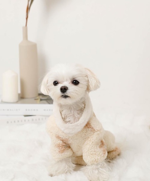 遠赤外線フラワーボアロンパースハーネス【反射テープ付き・温熱効果