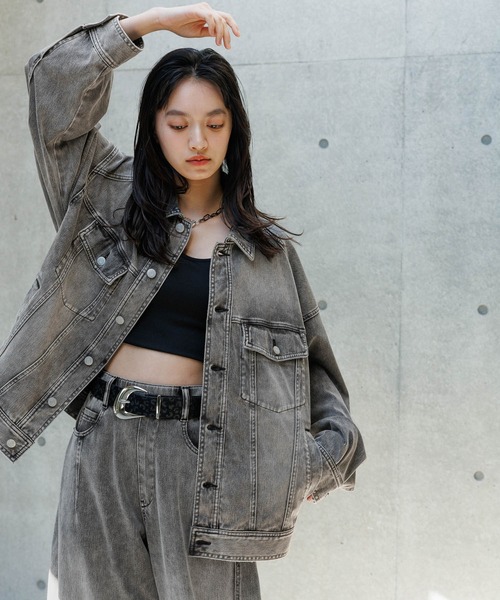 PAGEBOY（ページボーイ）の「＜まるでデニム見え！/紫外線カット/ストレッチ＞マルデニＧジャン（ブルゾン・レディース・ライトブルー/ブラック/ブルー・FREE）」の13枚目の写真