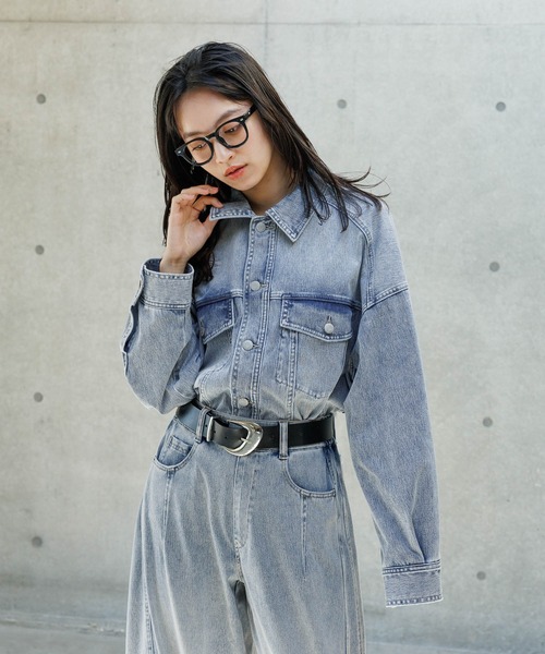 PAGEBOY（ページボーイ）の「＜まるでデニム見え！/紫外線カット/ストレッチ＞マルデニＧジャン（ブルゾン・レディース・ライトブルー/ブラック/ブルー・FREE）」の19枚目の写真