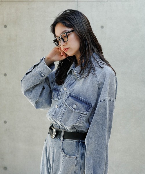 PAGEBOY（ページボーイ）の「＜まるでデニム見え！/紫外線カット/ストレッチ＞マルデニＧジャン（ブルゾン・レディース・ライトブルー/ブラック/ブルー・FREE）」の22枚目の写真