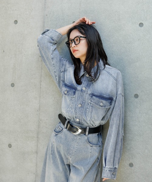 PAGEBOY（ページボーイ）の「＜まるでデニム見え！/紫外線カット/ストレッチ＞マルデニＧジャン（ブルゾン・レディース・ライトブルー/ブラック/ブルー・FREE）」の20枚目の写真