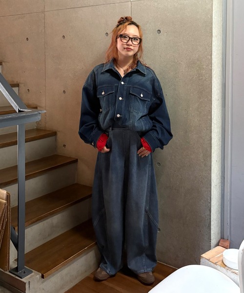 PAGEBOY（ページボーイ）の「＜まるでデニム見え！/紫外線カット/ストレッチ＞マルデニＧジャン（ブルゾン・レディース・ライトブルー/ブラック/ブルー・FREE）」の9枚目の写真