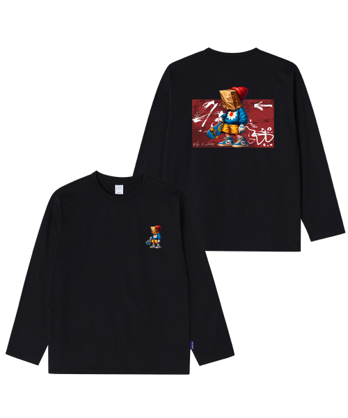 OHP(ワンハンドレッドパーセント)の「OHPxGOODD4 ペーパーボーイ no.2 ベーシック長袖Tシャツ6(Tシャツ/カットソー・メンズ・ホワイト/ブラック・XX-LARGE/MEDIUM/LARGE/X-LARGE)」の5枚目の写真