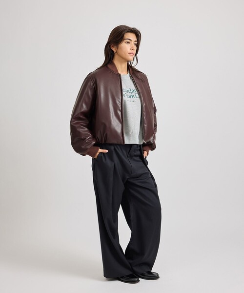 Saturdays NYC（サタデーズ ニューヨークシティ ）の「Kim Pleated Wide Leg Pants  | WOMEN（その他パンツ・レディース・ブラック・S/M/L）」の2枚目の写真