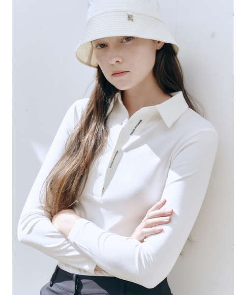 BERMUDAGRASS(バミューダグラス)の「ベーシックロゴPKTシャツ_ホワイト(ポロシャツ・レディース・その他・MEDIUM/LARGE/SMALL)」の2枚目の写真