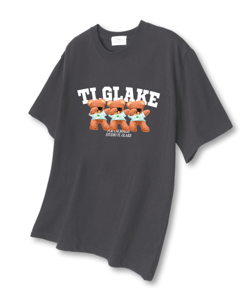 TI.GLAKE(ティーグレイク)の「スウェッグベア 半袖Tシャツ ダークグレー(Tシャツ/カットソー・レディース・その他・LARGE/X-LARGE/XX-LARGE)」の1枚目の写真