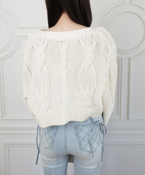 LIPSERVICE（リップサービス）の「springケーブルニットカーディガン（カーディガン/ボレロ・レディース・ブルー・S/M）」の2枚目の写真