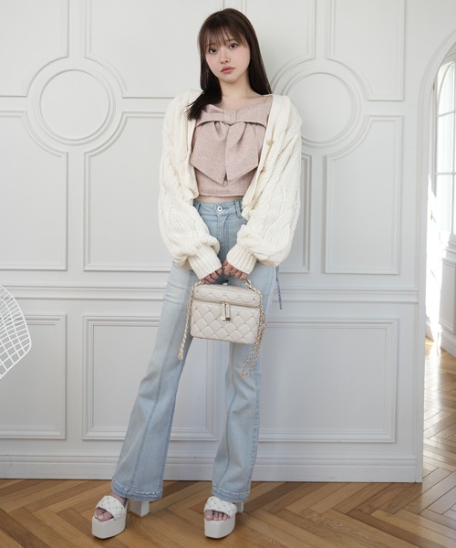 LIPSERVICE（リップサービス）の「springケーブルニットカーディガン（カーディガン/ボレロ・レディース・ブルー・S/M）」の4枚目の写真