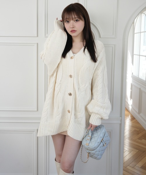 LIPSERVICE（リップサービス）の「springケーブルニットカーディガン（カーディガン/ボレロ・レディース・ブルー・S/M）」の5枚目の写真