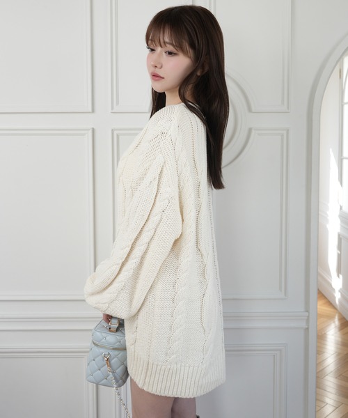 LIPSERVICE（リップサービス）の「springケーブルニットカーディガン（カーディガン/ボレロ・レディース・ブルー・S/M）」の7枚目の写真