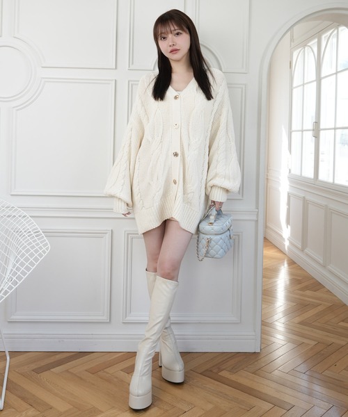 LIPSERVICE（リップサービス）の「springケーブルニットカーディガン（カーディガン/ボレロ・レディース・ブルー・S/M）」の9枚目の写真