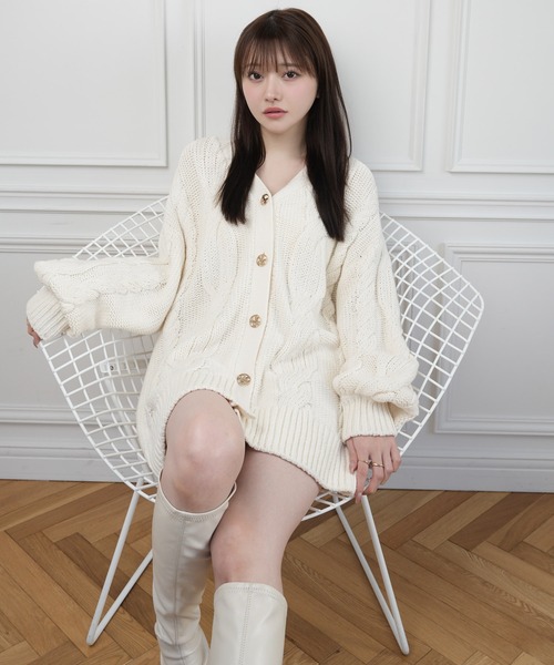 LIPSERVICE（リップサービス）の「springケーブルニットカーディガン（カーディガン/ボレロ・レディース・ブルー・S/M）」の11枚目の写真