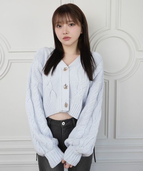 LIPSERVICE（リップサービス）の「springケーブルニットカーディガン（カーディガン/ボレロ・レディース・ブルー・S/M）」の14枚目の写真