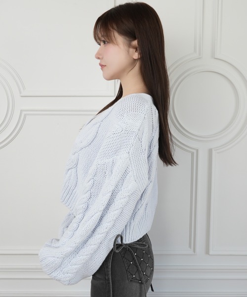 LIPSERVICE（リップサービス）の「springケーブルニットカーディガン（カーディガン/ボレロ・レディース・ブルー・S/M）」の17枚目の写真