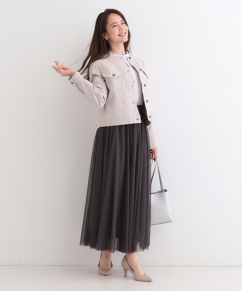 SHOO・LA・RUE（シューラルー）の「【SHOO・LA・RUE DENIM】大人のための ストレッチ コンパクトデニムジャケット（デニムジャケット・レディース・ネイビー/ライトグレー/ライトブルー・01/02/03/04）」の6枚目の写真
