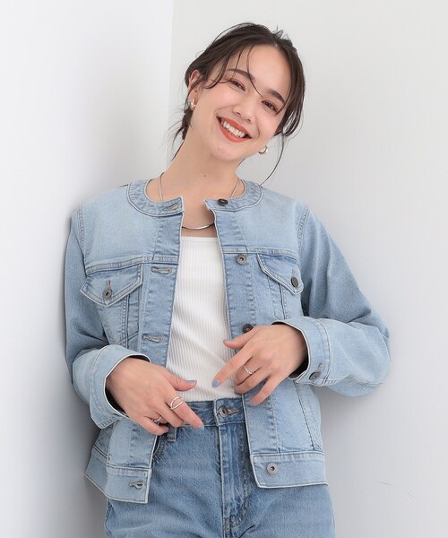 SHOO・LA・RUE（シューラルー）の「【SHOO・LA・RUE DENIM】大人のための ストレッチ コンパクトデニムジャケット（デニムジャケット・レディース・ネイビー/ライトグレー/ライトブルー・01/02/03/04）」の8枚目の写真
