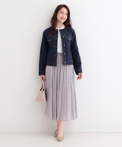 SHOO・LA・RUE（シューラルー）の「【SHOO・LA・RUE DENIM】大人のための ストレッチ コンパクトデニムジャケット（デニムジャケット・レディース・ネイビー/ライトグレー/ライトブルー・01/02/03/04）」の14枚目の写真