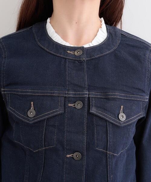 SHOO・LA・RUE（シューラルー）の「【SHOO・LA・RUE DENIM】大人のための ストレッチ コンパクトデニムジャケット（デニムジャケット・レディース・ネイビー/ライトグレー/ライトブルー・01/02/03/04）」の19枚目の写真