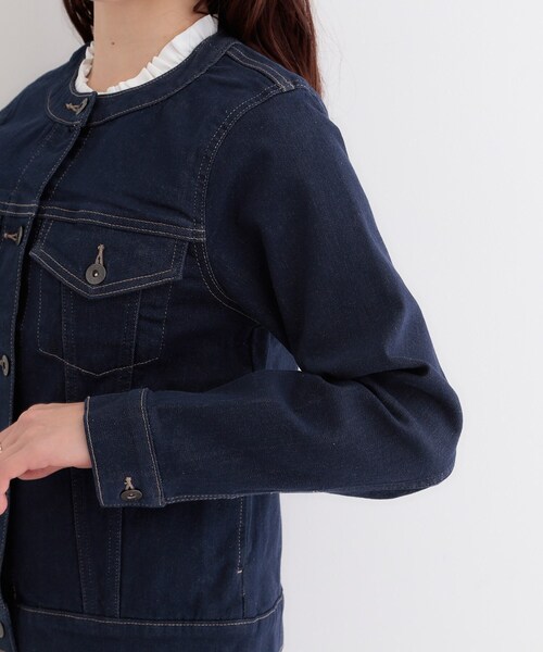 SHOO・LA・RUE（シューラルー）の「【SHOO・LA・RUE DENIM】大人のための ストレッチ コンパクトデニムジャケット（デニムジャケット・レディース・ネイビー/ライトグレー/ライトブルー・01/02/03/04）」の20枚目の写真