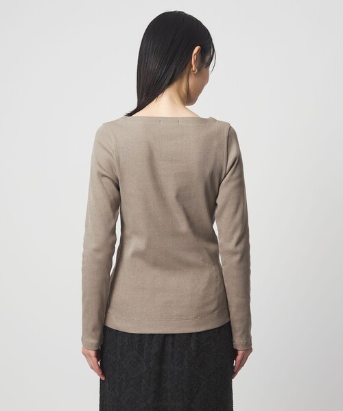 green label relaxing(グリーンレーベルリラクシング)の「ラメ リブ ボートネック カットソー(Tシャツ/カットソー・レディース・オフホワイト/モカ/ライトブルー・FREE)」の8枚目の写真