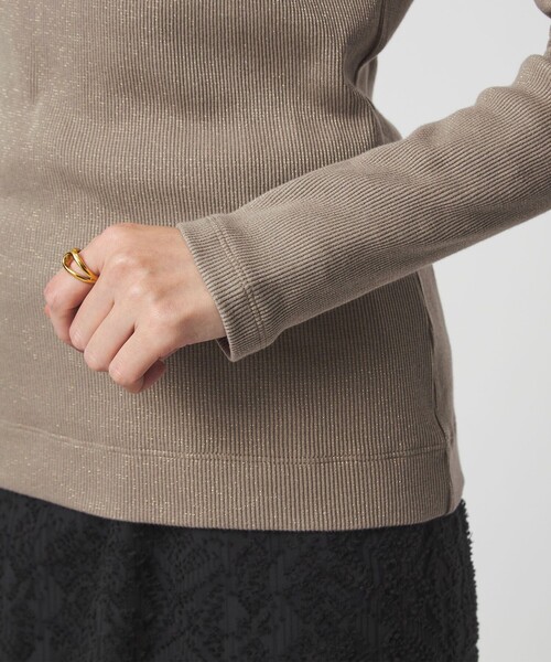 green label relaxing(グリーンレーベルリラクシング)の「ラメ リブ ボートネック カットソー(Tシャツ/カットソー・レディース・オフホワイト/モカ/ライトブルー・FREE)」の10枚目の写真