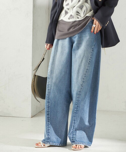 bit blue（ビットブルー）の「【SHIPS別注】BIT BLUE:バレル レック デニム パンツ（デニムパンツ・レディース・ブルー・SMALL/MEDIUM）」の6枚目の写真
