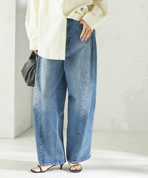 bit blue（ビットブルー）の「【SHIPS別注】BIT BLUE:バレル レック デニム パンツ（デニムパンツ・レディース・ブルー・SMALL/MEDIUM）」の10枚目の写真