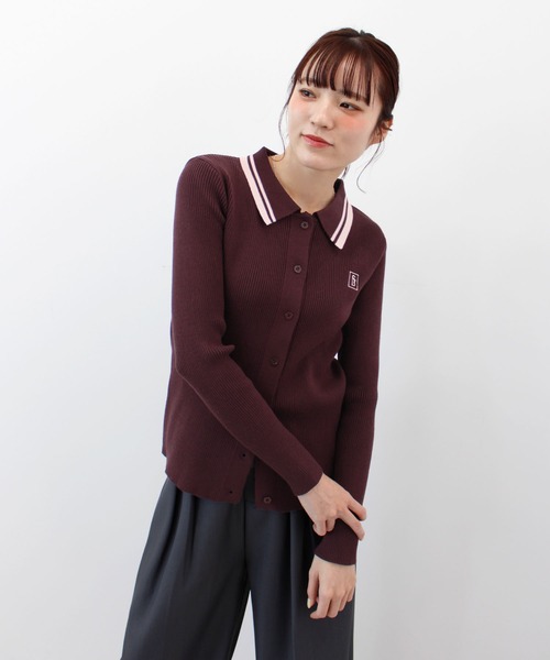 ABYS(アビス)の「ワンポイントロゴ刺繍リブニット(ニット/セーター・レディース・グレー/ネイビー/バーガンディー・FREE)」の5枚目の写真