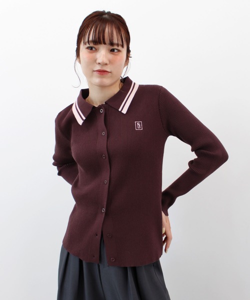 ABYS(アビス)の「ワンポイントロゴ刺繍リブニット(ニット/セーター・レディース・グレー/ネイビー/バーガンディー・FREE)」の9枚目の写真
