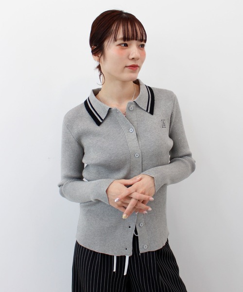 ABYS(アビス)の「ワンポイントロゴ刺繍リブニット(ニット/セーター・レディース・グレー/ネイビー/バーガンディー・FREE)」の12枚目の写真