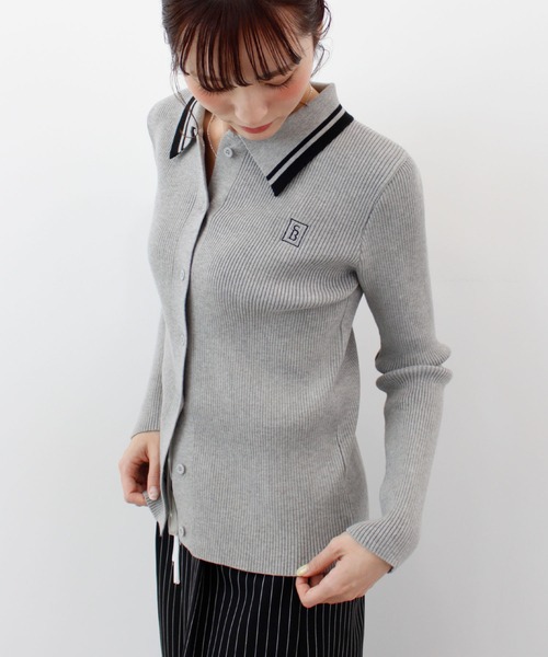 ABYS(アビス)の「ワンポイントロゴ刺繍リブニット(ニット/セーター・レディース・グレー/ネイビー/バーガンディー・FREE)」の13枚目の写真