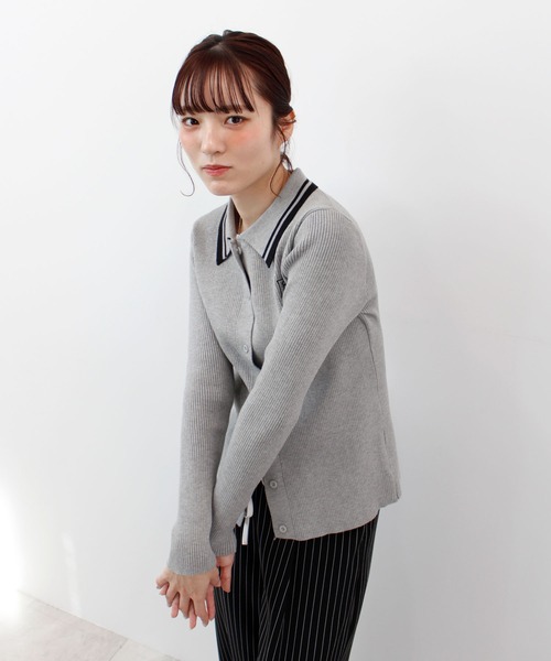 ABYS(アビス)の「ワンポイントロゴ刺繍リブニット(ニット/セーター・レディース・グレー/ネイビー/バーガンディー・FREE)」の15枚目の写真