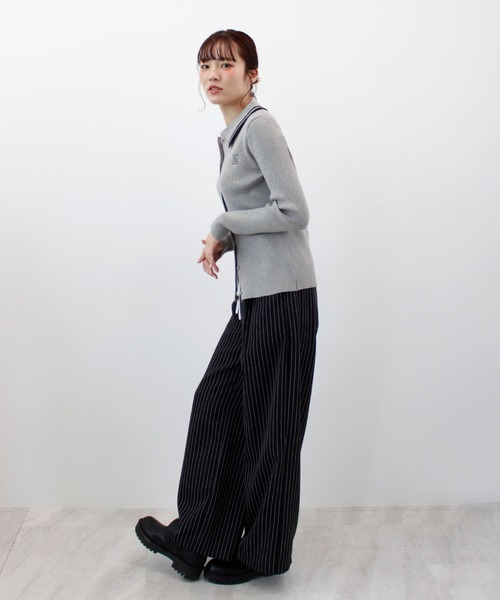 ABYS(アビス)の「ワンポイントロゴ刺繍リブニット(ニット/セーター・レディース・グレー/ネイビー/バーガンディー・FREE)」の18枚目の写真