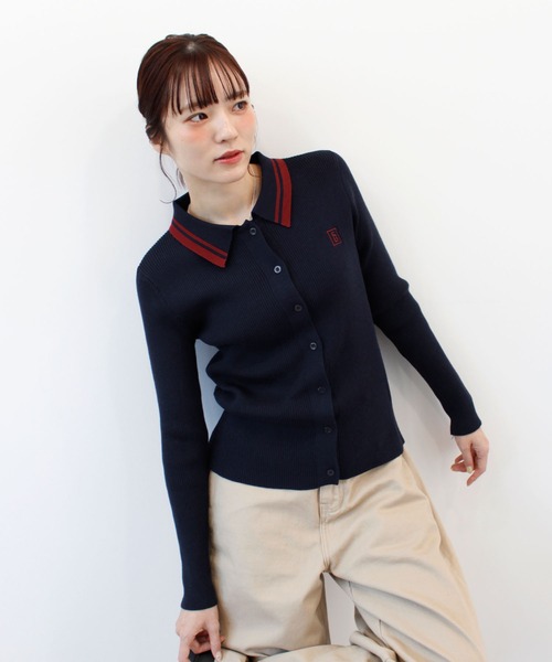 ABYS(アビス)の「ワンポイントロゴ刺繍リブニット(ニット/セーター・レディース・グレー/ネイビー/バーガンディー・FREE)」の20枚目の写真