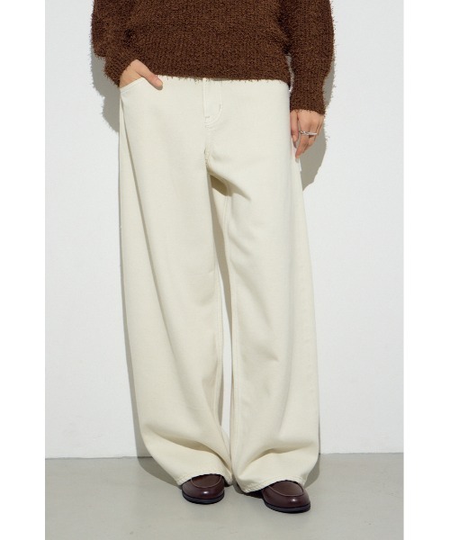 AZUL by moussy(アズールバイマウジー)の「【サイズ,身長別画像あり】AZUL DENIM カラーワイドデニム(デニムパンツ・レディース・アイボリー/ピンク/ベージュ・24inch/25inch/26inch/27inch)」の2枚目の写真