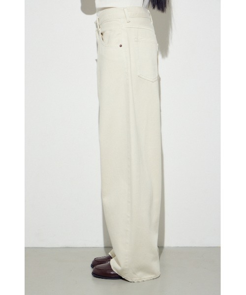 AZUL by moussy(アズールバイマウジー)の「【サイズ,身長別画像あり】AZUL DENIM カラーワイドデニム(デニムパンツ・レディース・アイボリー/ピンク/ベージュ・24inch/25inch/26inch/27inch)」の6枚目の写真