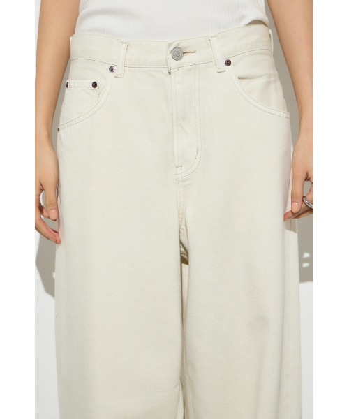 AZUL by moussy(アズールバイマウジー)の「【サイズ,身長別画像あり】AZUL DENIM カラーワイドデニム(デニムパンツ・レディース・アイボリー/ピンク/ベージュ・24inch/25inch/26inch/27inch)」の8枚目の写真