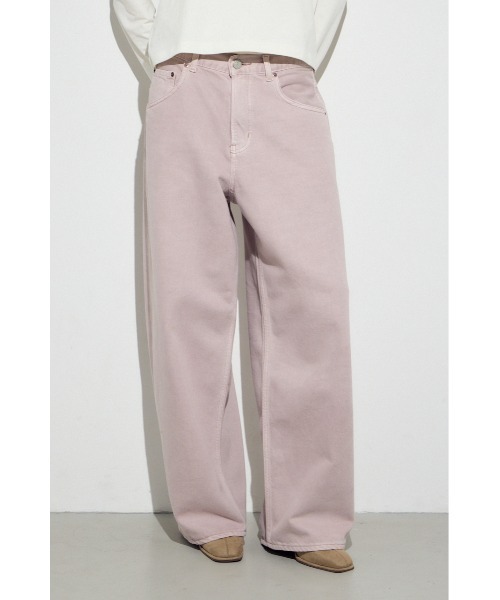 AZUL by moussy(アズールバイマウジー)の「【サイズ,身長別画像あり】AZUL DENIM カラーワイドデニム(デニムパンツ・レディース・アイボリー/ピンク/ベージュ・24inch/25inch/26inch/27inch)」の20枚目の写真
