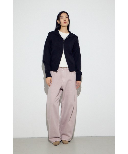 AZUL by moussy(アズールバイマウジー)の「【サイズ,身長別画像あり】AZUL DENIM カラーワイドデニム(デニムパンツ・レディース・アイボリー/ピンク/ベージュ・24inch/25inch/26inch/27inch)」の21枚目の写真