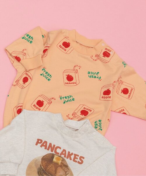 BREEZE(ブリーズ)の「Bpop POPモチーフボディオール(ロンパース・キッズ・グレー/アイボリー/ライム/オレンジ・70/80)」の4枚目の写真