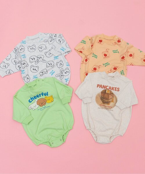 BREEZE(ブリーズ)の「Bpop POPモチーフボディオール(ロンパース・キッズ・グレー/アイボリー/ライム/オレンジ・70/80)」の13枚目の写真