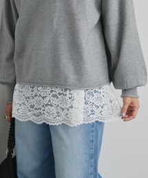 Doux archives | 裾レースロンＴｅｅ(Tシャツ/カットソー)