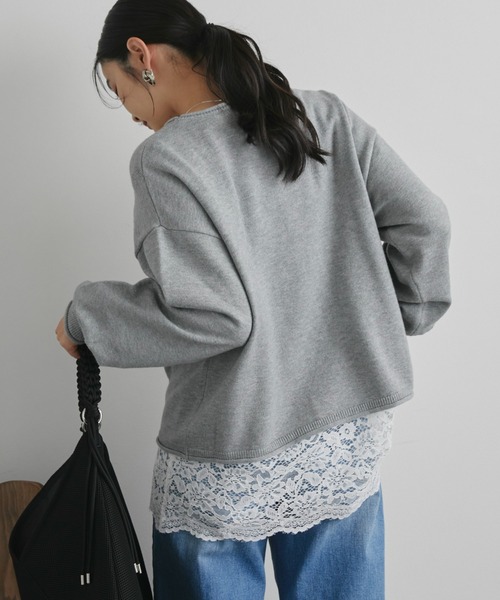 Doux archives（ドゥアルシーヴ）の「裾レースロンＴｅｅ（Tシャツ/カットソー・レディース・ブラック/オフホワイト・FREE）」の13枚目の写真