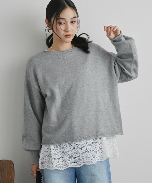 Doux archives（ドゥアルシーヴ）の「裾レースロンＴｅｅ（Tシャツ/カットソー・レディース・ブラック/オフホワイト・FREE）」の15枚目の写真