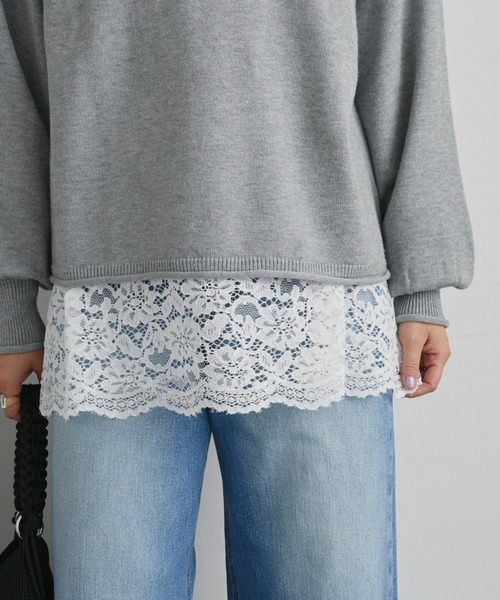 Doux archives（ドゥアルシーヴ）の「裾レースロンＴｅｅ（Tシャツ/カットソー・レディース・ブラック/オフホワイト・FREE）」の16枚目の写真