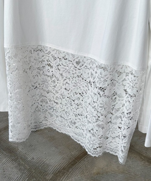 Doux archives（ドゥアルシーヴ）の「裾レースロンＴｅｅ（Tシャツ/カットソー・レディース・ブラック/オフホワイト・FREE）」の19枚目の写真