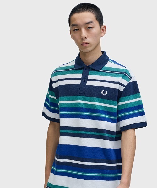 セール】Striped Relaxed Polo Shirt／ストライプリラックスポロシャツ