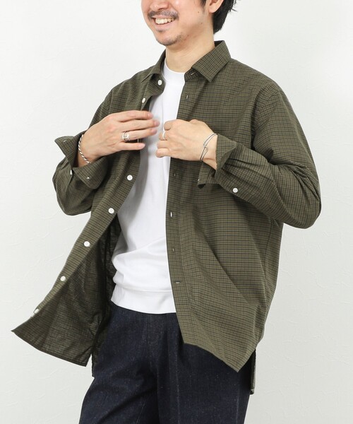 NOLLEY’S（ノーリーズ）の「ダブルポケットオーバーシャツ 26SS（シャツ/ブラウス・メンズ・ブラウン系その他/グリーン系その他/ブルー系その他/ベージュ・S/M/L）」の3枚目の写真