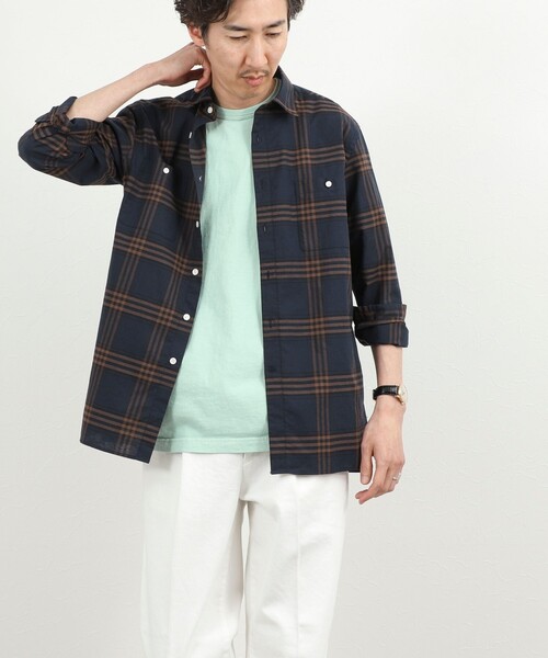 NOLLEY’S（ノーリーズ）の「ダブルポケットオーバーシャツ 26SS（シャツ/ブラウス・メンズ・ブラウン系その他/グリーン系その他/ブルー系その他/ベージュ・S/M/L）」の6枚目の写真